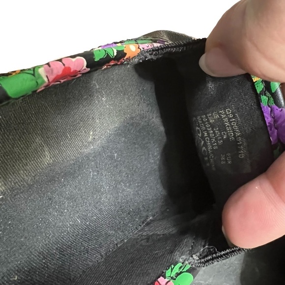 COACH Slip-on Floral Pebbled Leather Parkside Sneakers in Black Size 8.5 - Picture 6 of 6